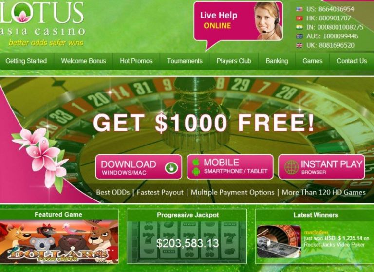 lotus asia casino free money codes
