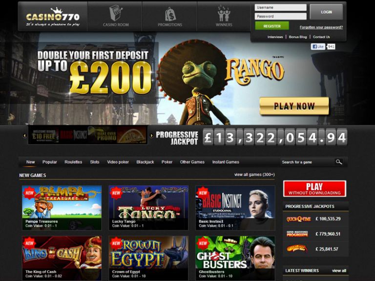 Get Games and Bonuses in the Casino 770 Review